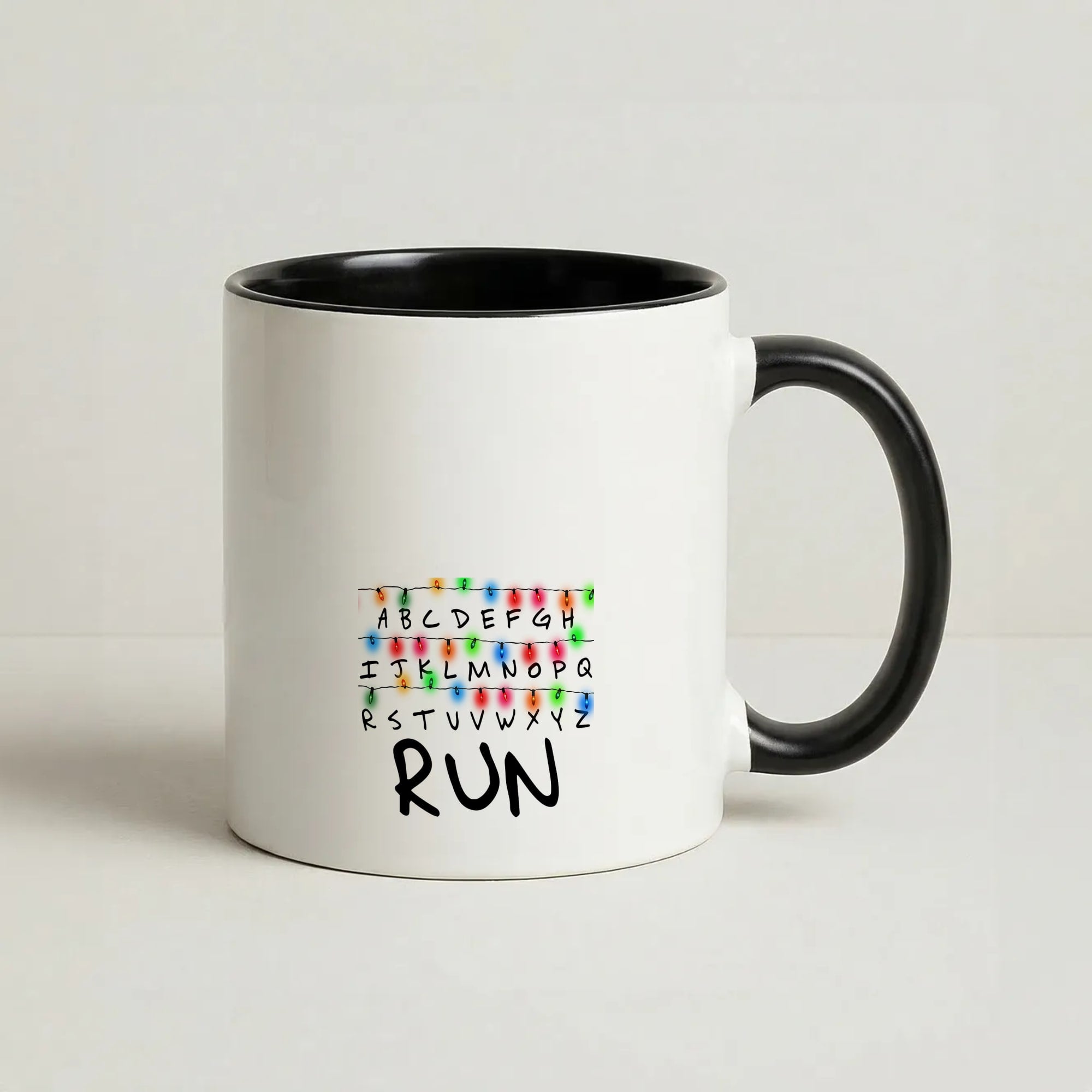 Run Coffee Black Mug