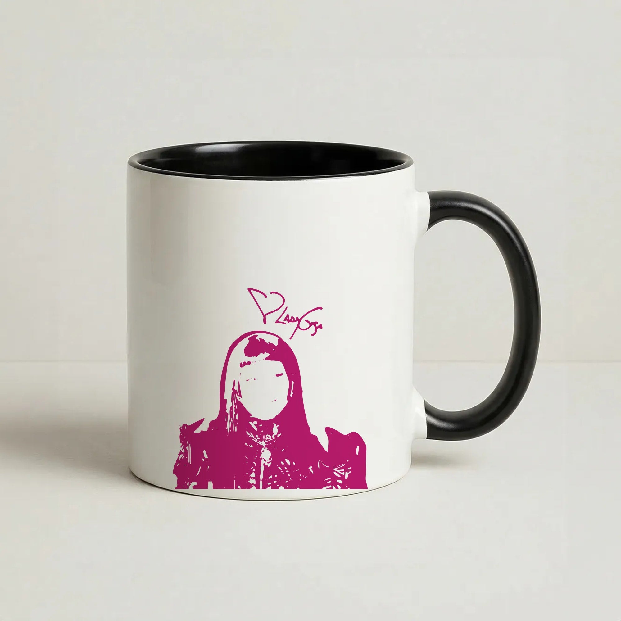 Black Gaga Silhouette Coffee Black Mug