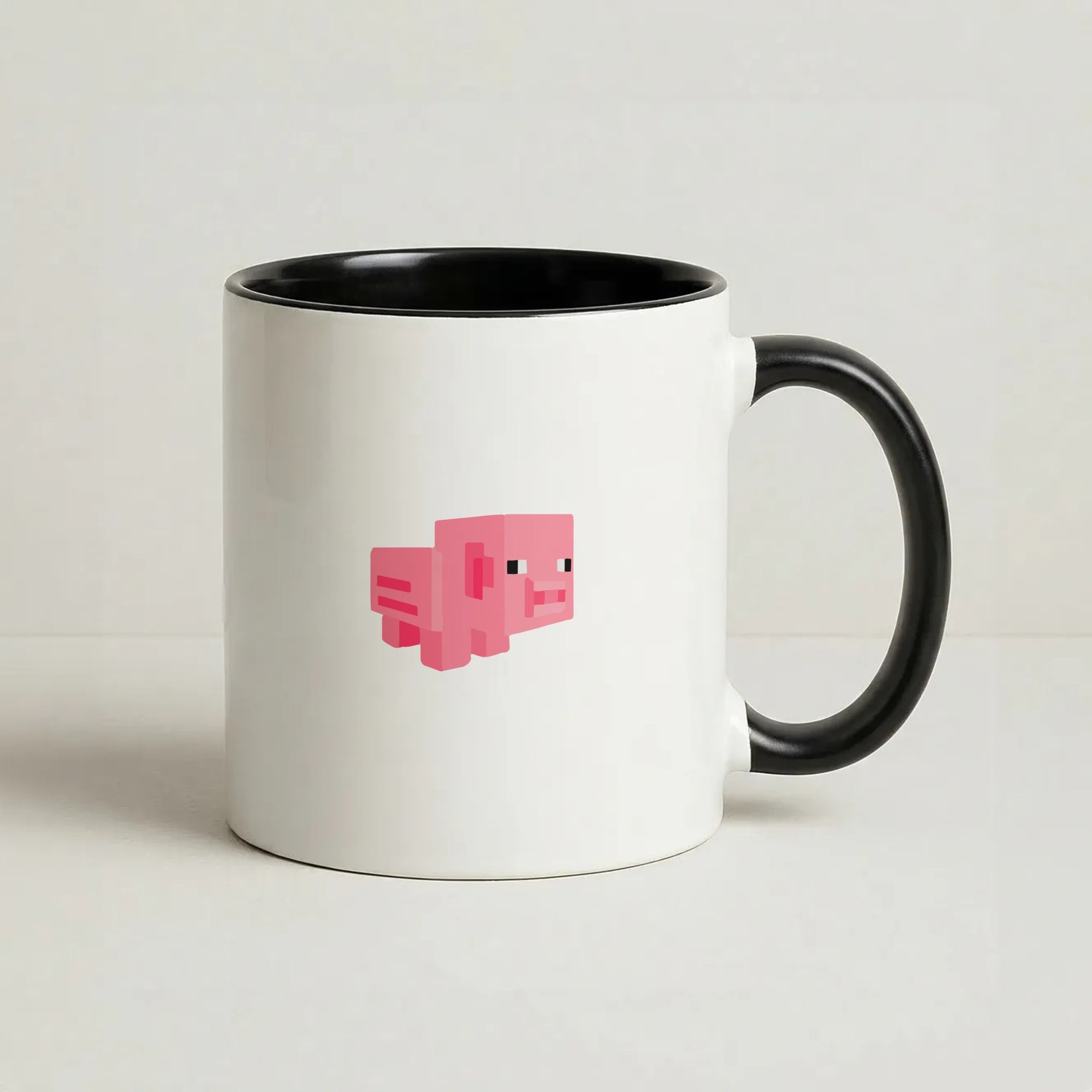 Mining Pig Coffee Black Mug