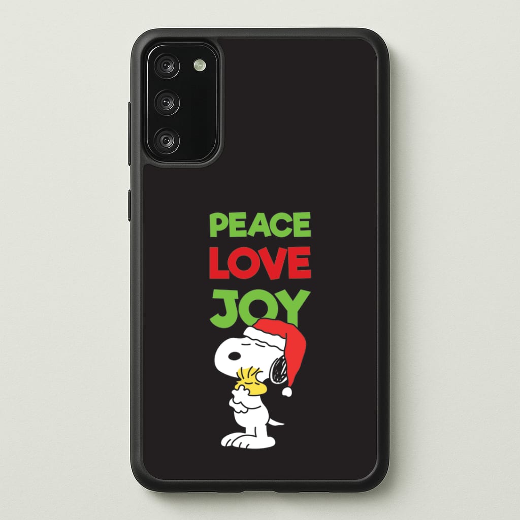 Peace, Love, Joy Christmas Cartoon Beagle Galaxy A41 Case