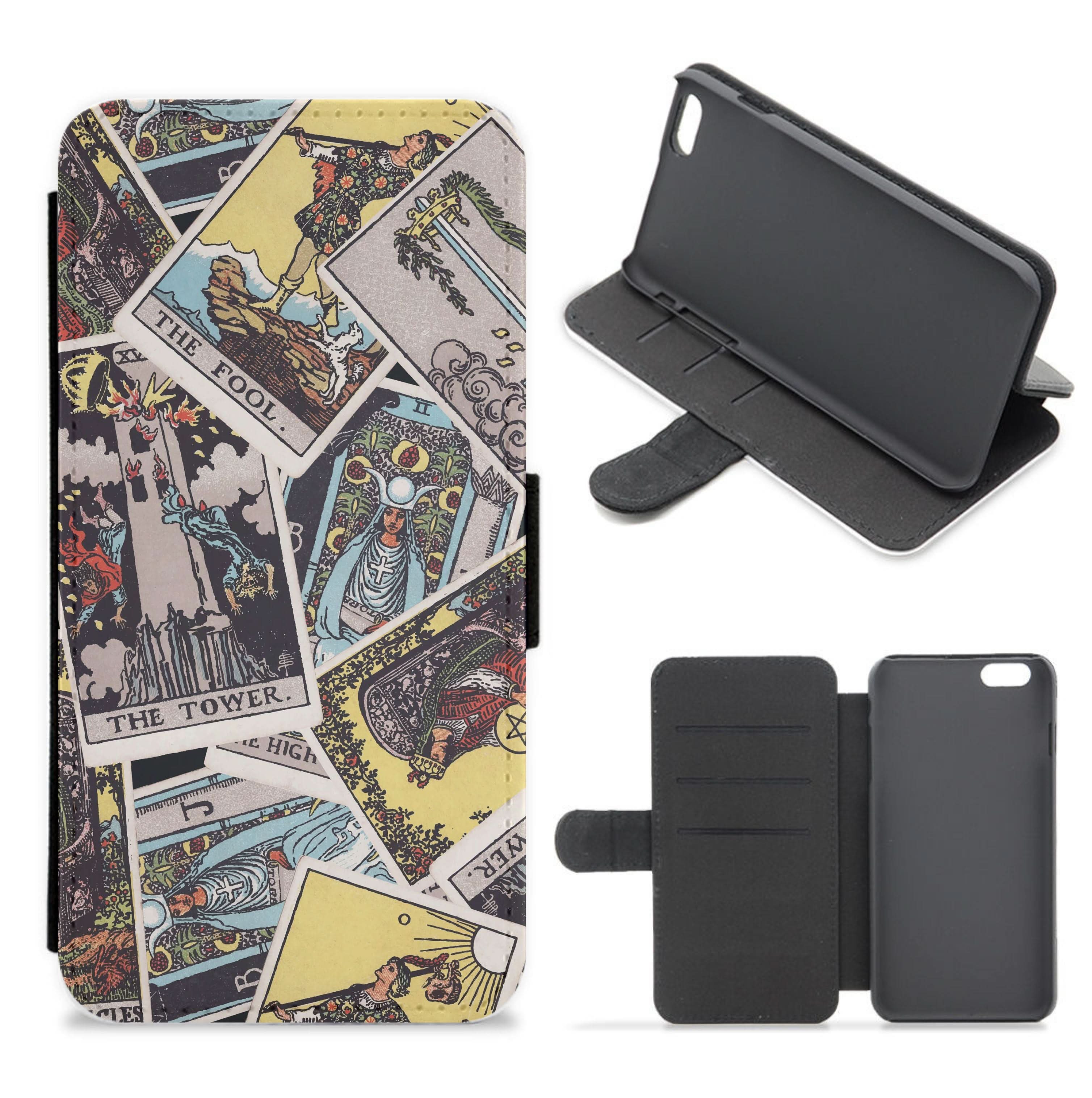 Tarot Cards Collage Pattern Flip / Wallet Phone Case