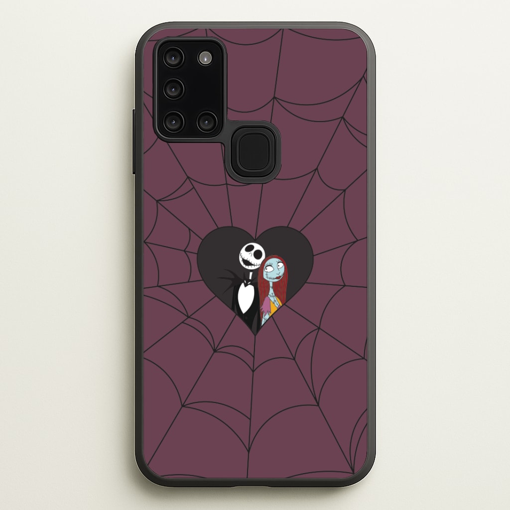 J And S Cobweb Heart Galaxy A21s Case
