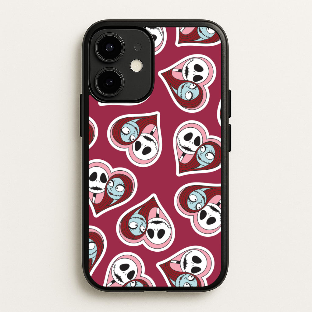 J And S Heart Pattern iPhone 12 / 12 Pro Case
