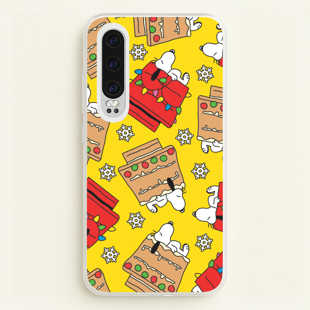 Cartoon Beagle Fairylights And Gingerbead Pattern Huawei P30 Case