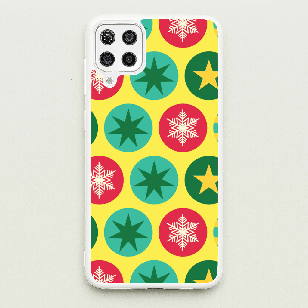 Colourful Abstract Baubles Christmas Pattern Galaxy A12 Case