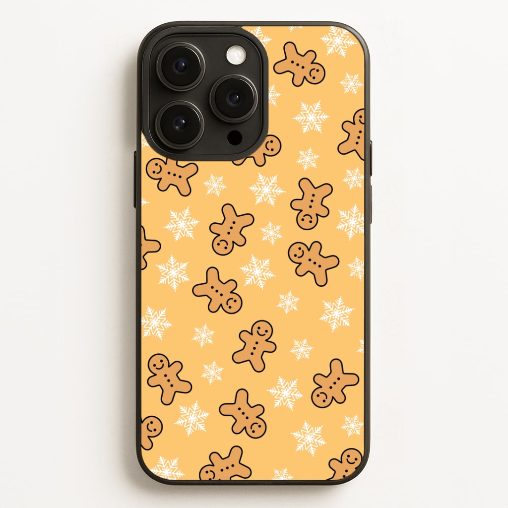 Cute Gingerbread And Snowflakes Pattern iPhone 12 Pro Max Case