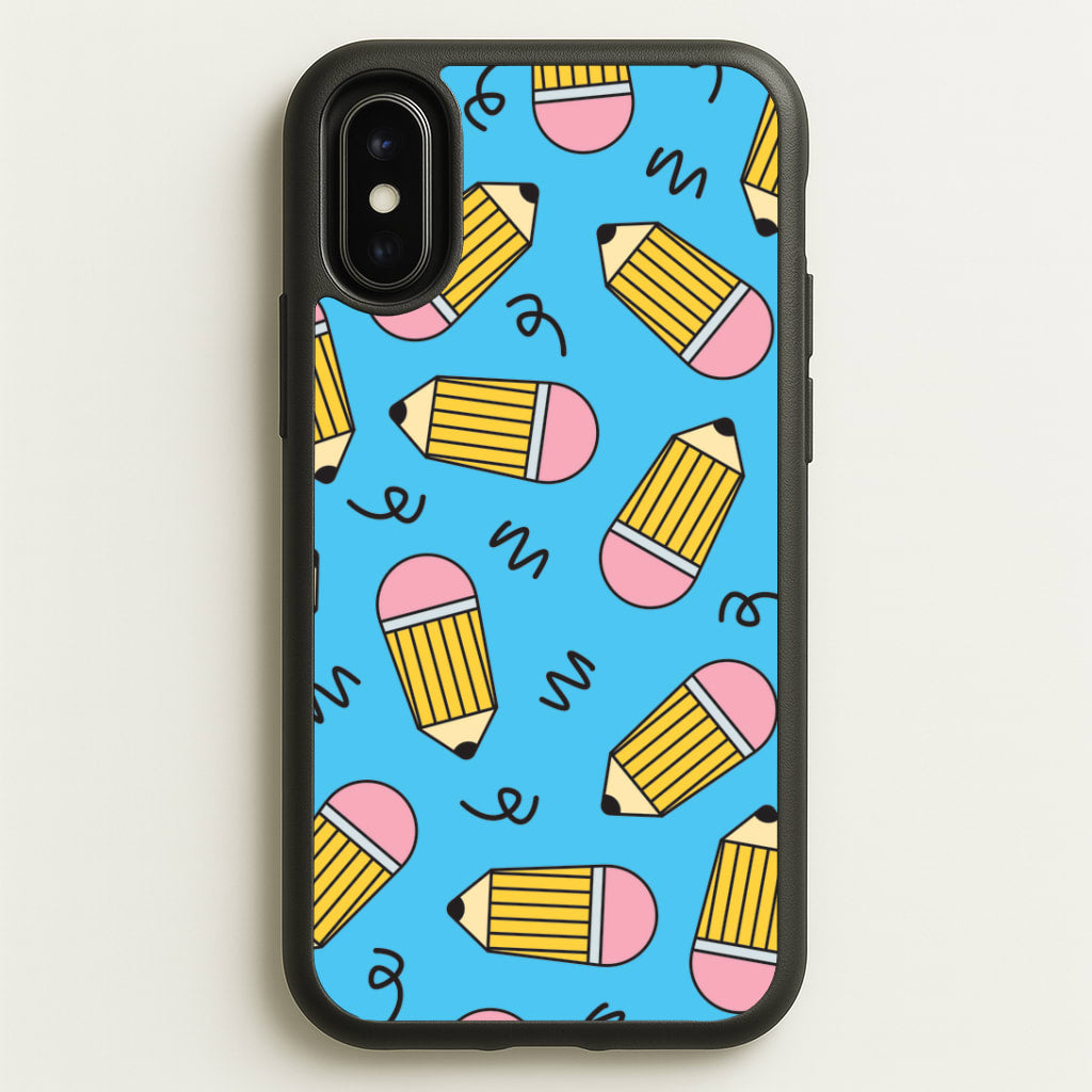 Pencils And Scribbles Pattern iPhone X / XS Case
