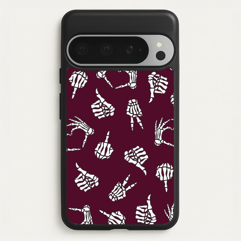 Skeleton Hands Pattern Google Pixel 9 Pro XL Case