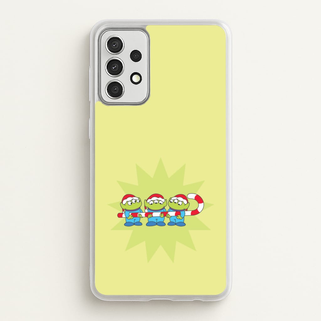 Cute Green Aliens Candycane Galaxy A52 / A52s Case