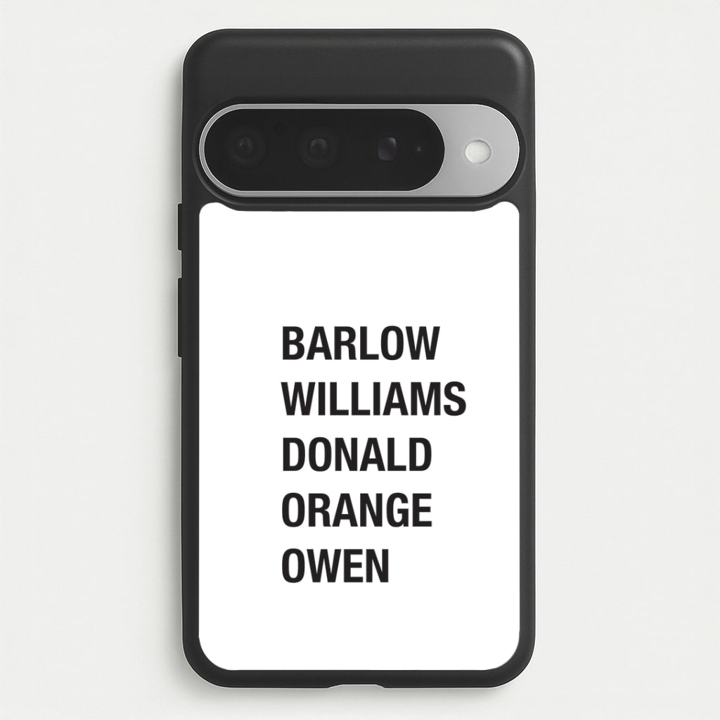 Take Band Members Names Google Pixel 10 Pro XL Case