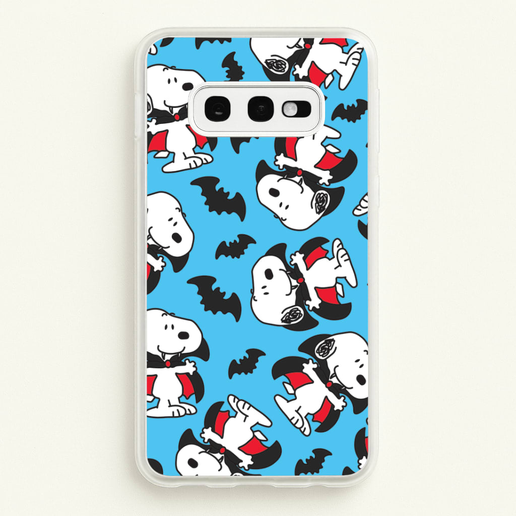 Cartoon Beagle Vampire And Bats Pattern Galaxy S10e Case