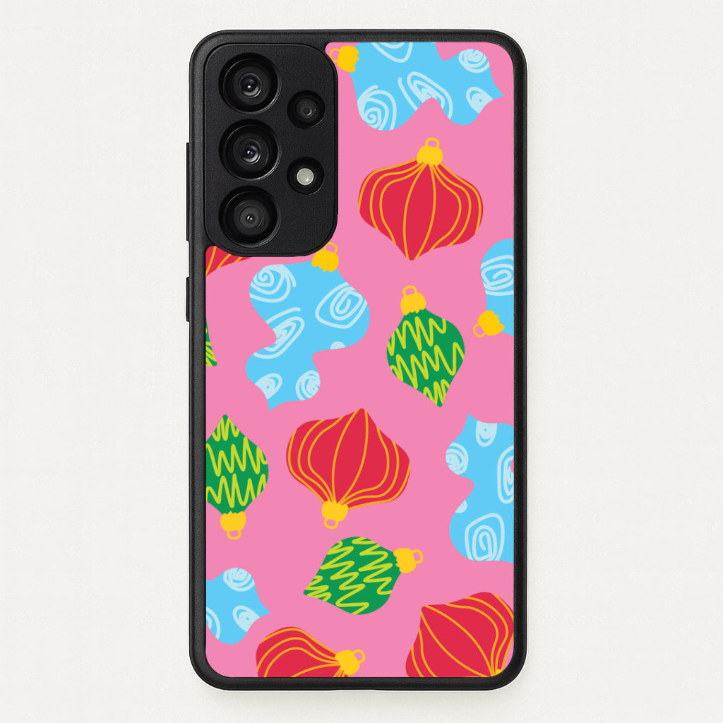 Abstract Christmas Baubles Pattern Galaxy A53 Case