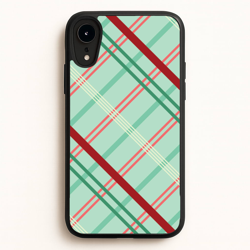 Pastel Tartan Christmas Pattern iPhone XR Case