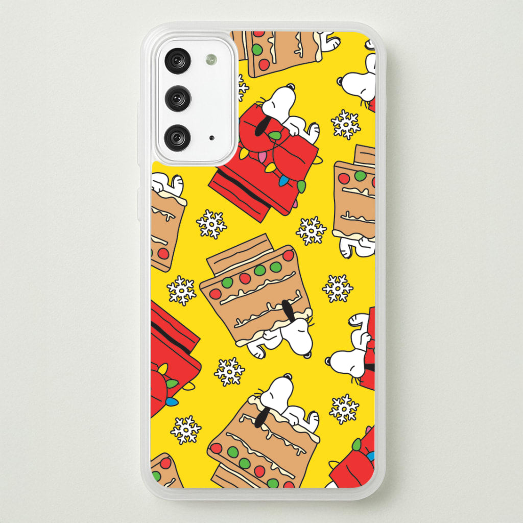 Cartoon Beagle Fairylights And Gingerbead Pattern Galaxy Note 20 Case