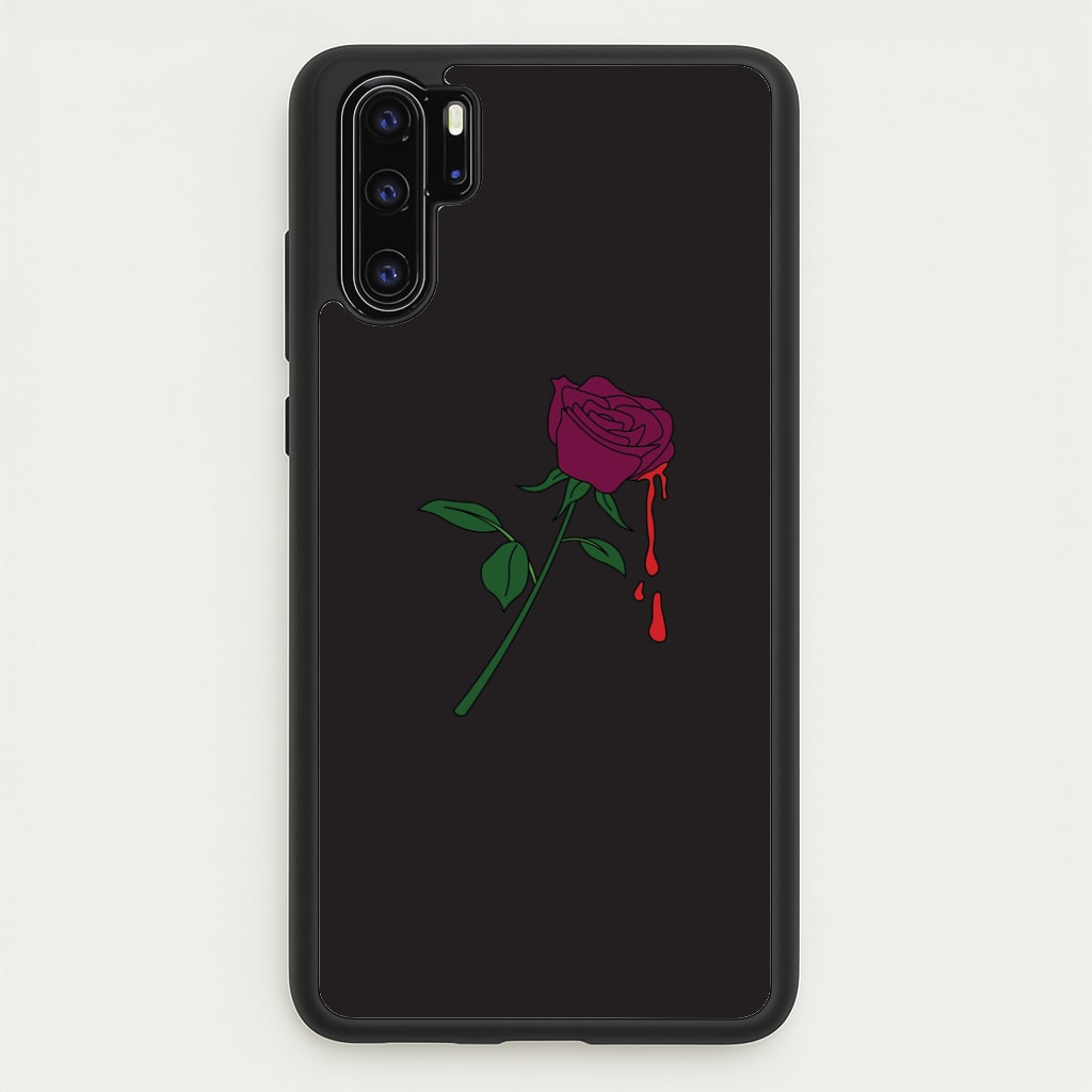 Dark Pink Rose Huawei P30 Pro Case