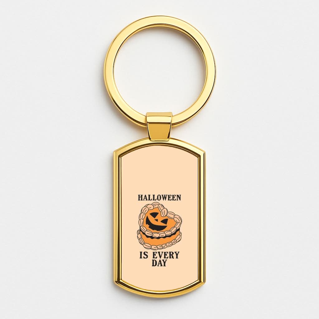 Halloween Is Every Day Gold Keyring