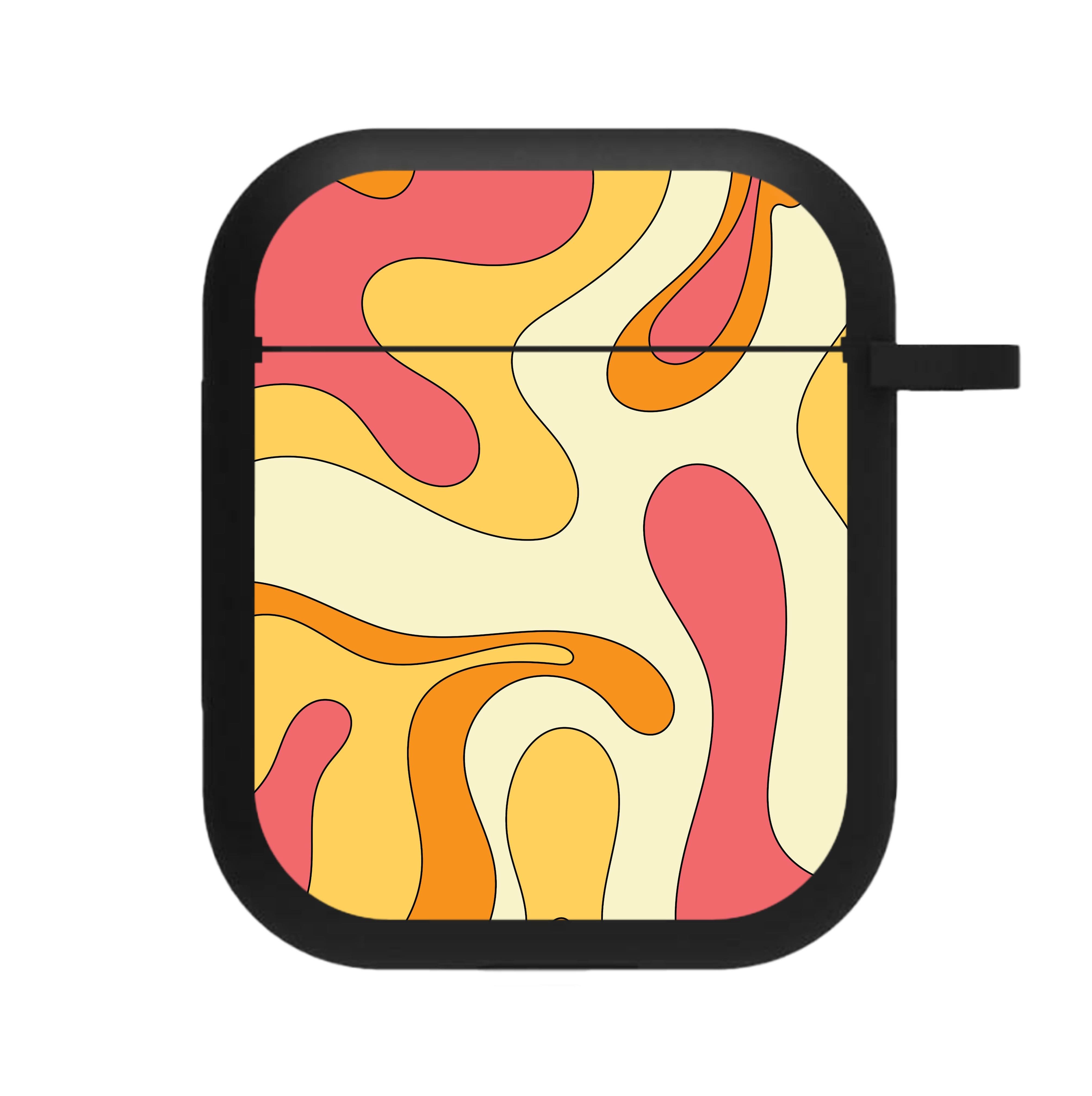Pastel Waves Abstract Pattern AirPods Case