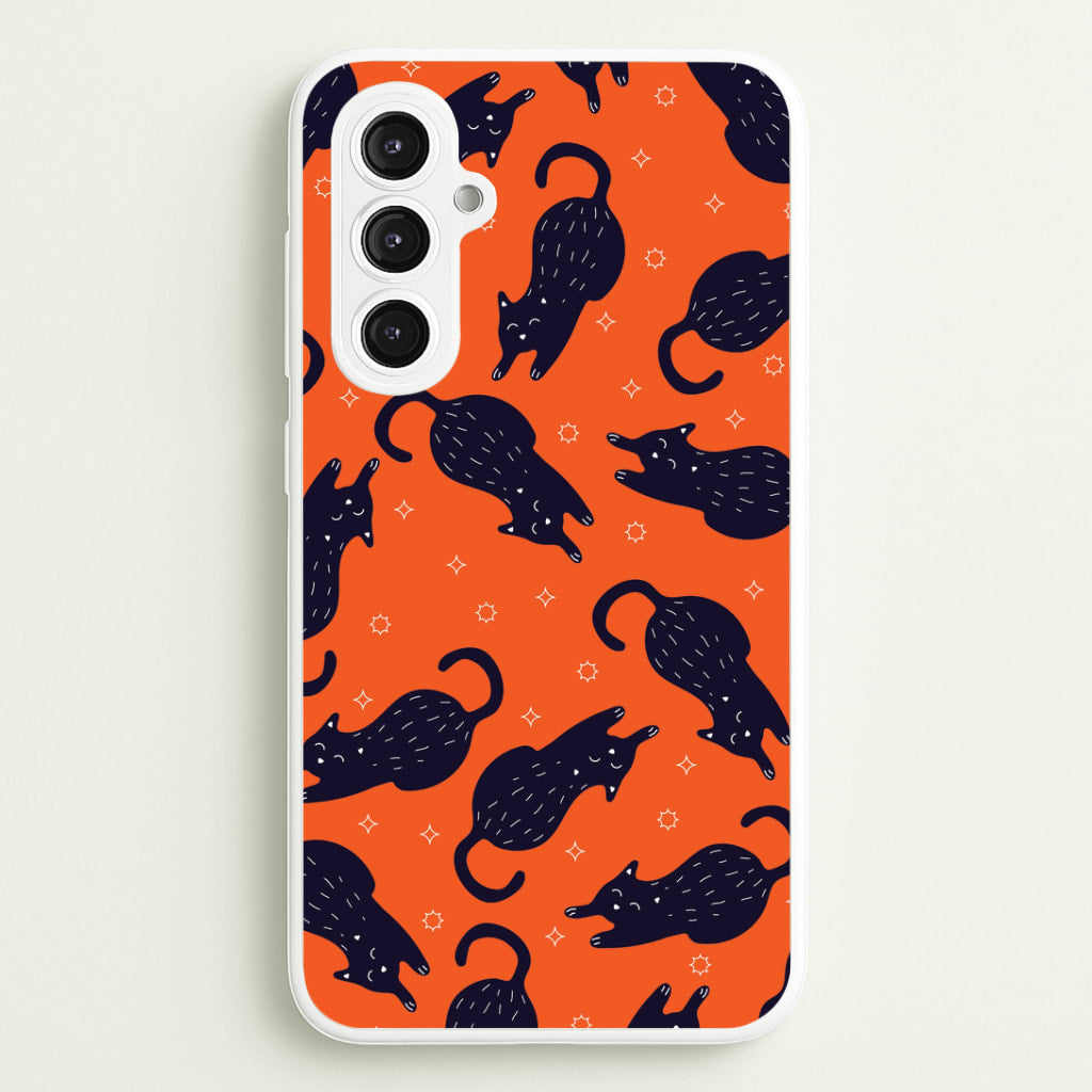 Black Cats And Stars Pattern Galaxy S23FE Case