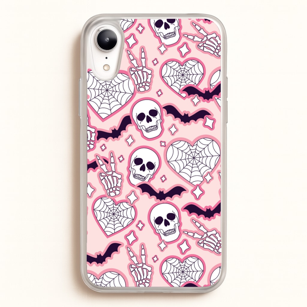 Cute Halloween Stickers Pattern iPhone XR Case