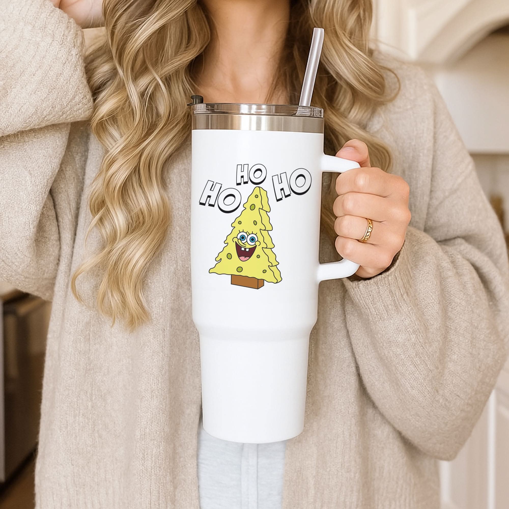 Christmas Tree Cartoon Sponge Tumbler