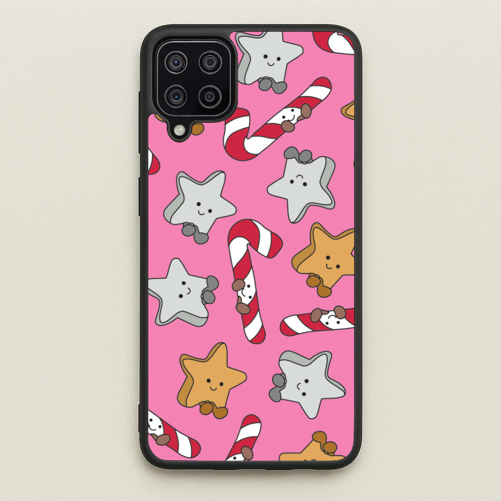 Pink Christmas Plushies Pattern Galaxy A12 Case