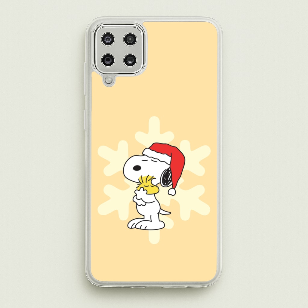 Christmas Cartoon Beagle And Bird Galaxy A12 Case