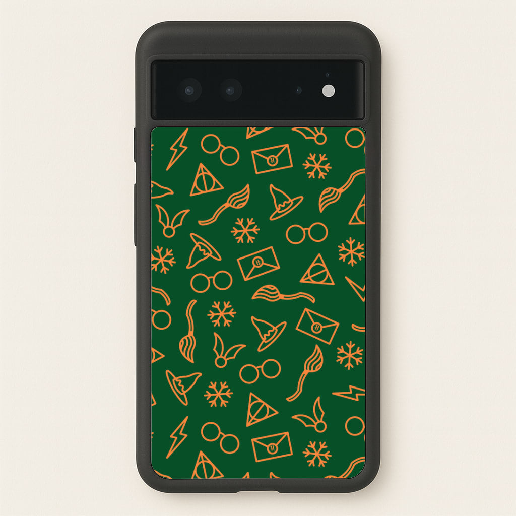 Christmas Wizard Icons Pattern Google Pixel 6 Case
