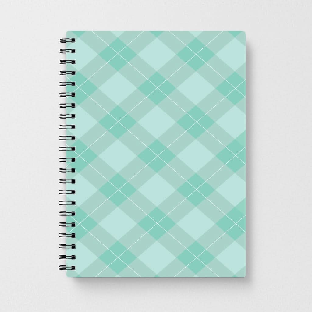 Light Cyan Tartan Christmas Pattern Notebook