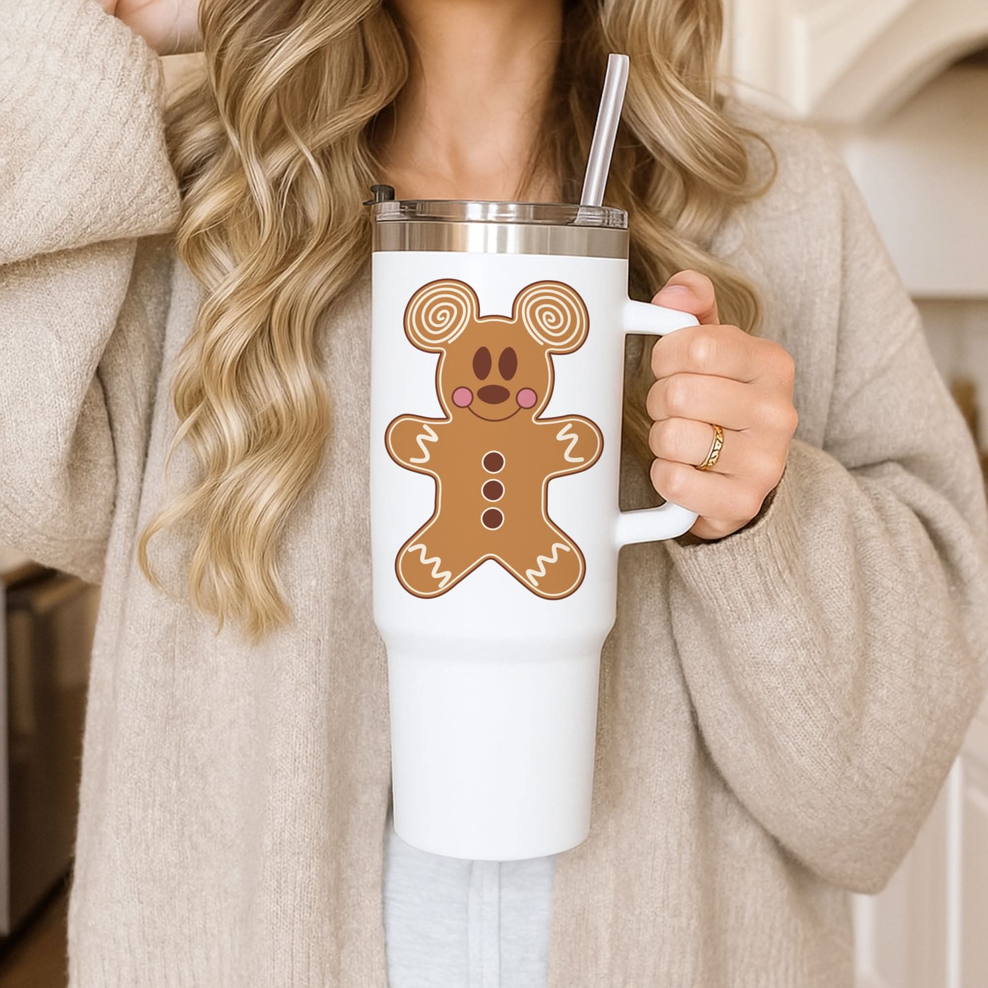 Cartoon Mouse Gingerbread Tumbler