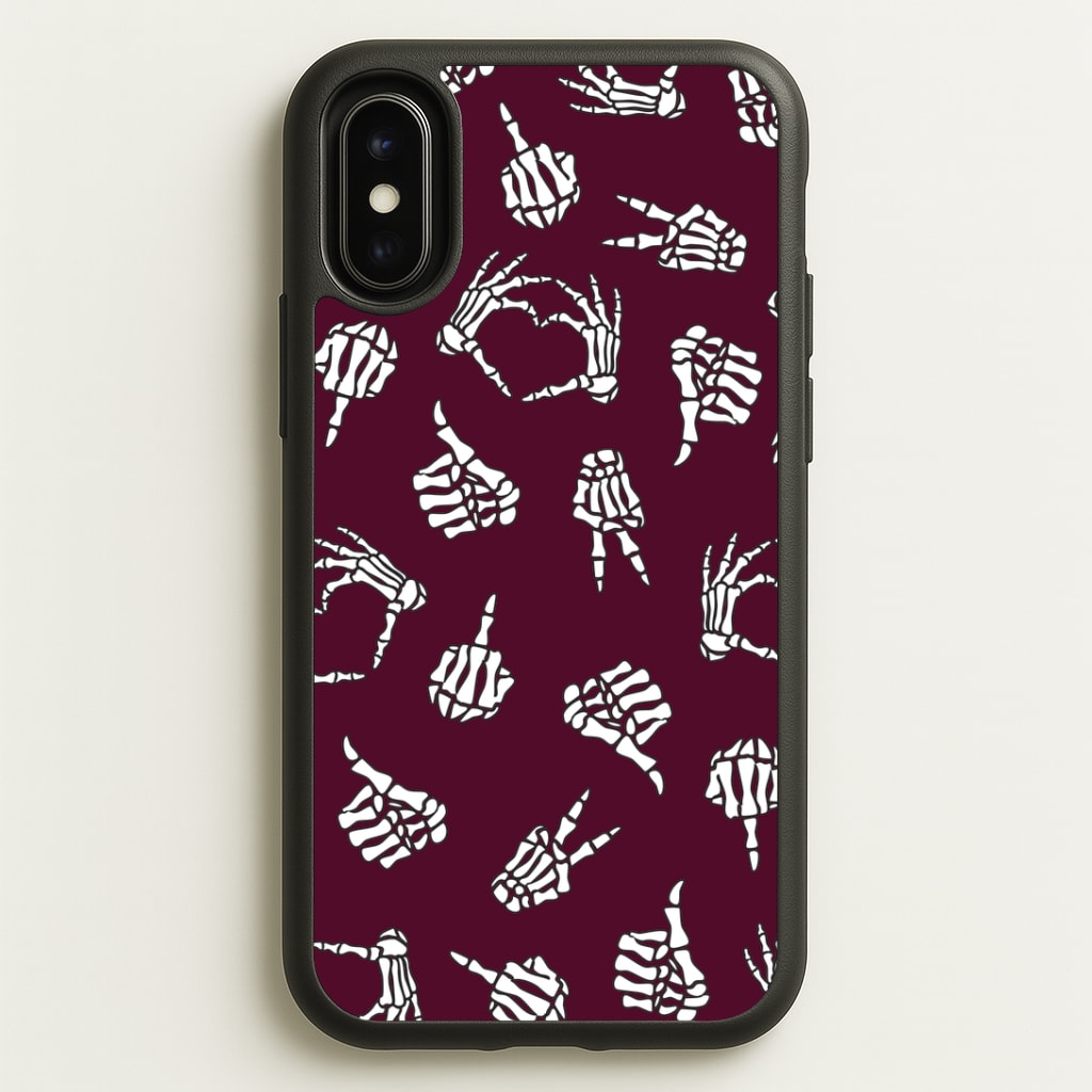 Skeleton Hands Pattern iPhone X / XS Case