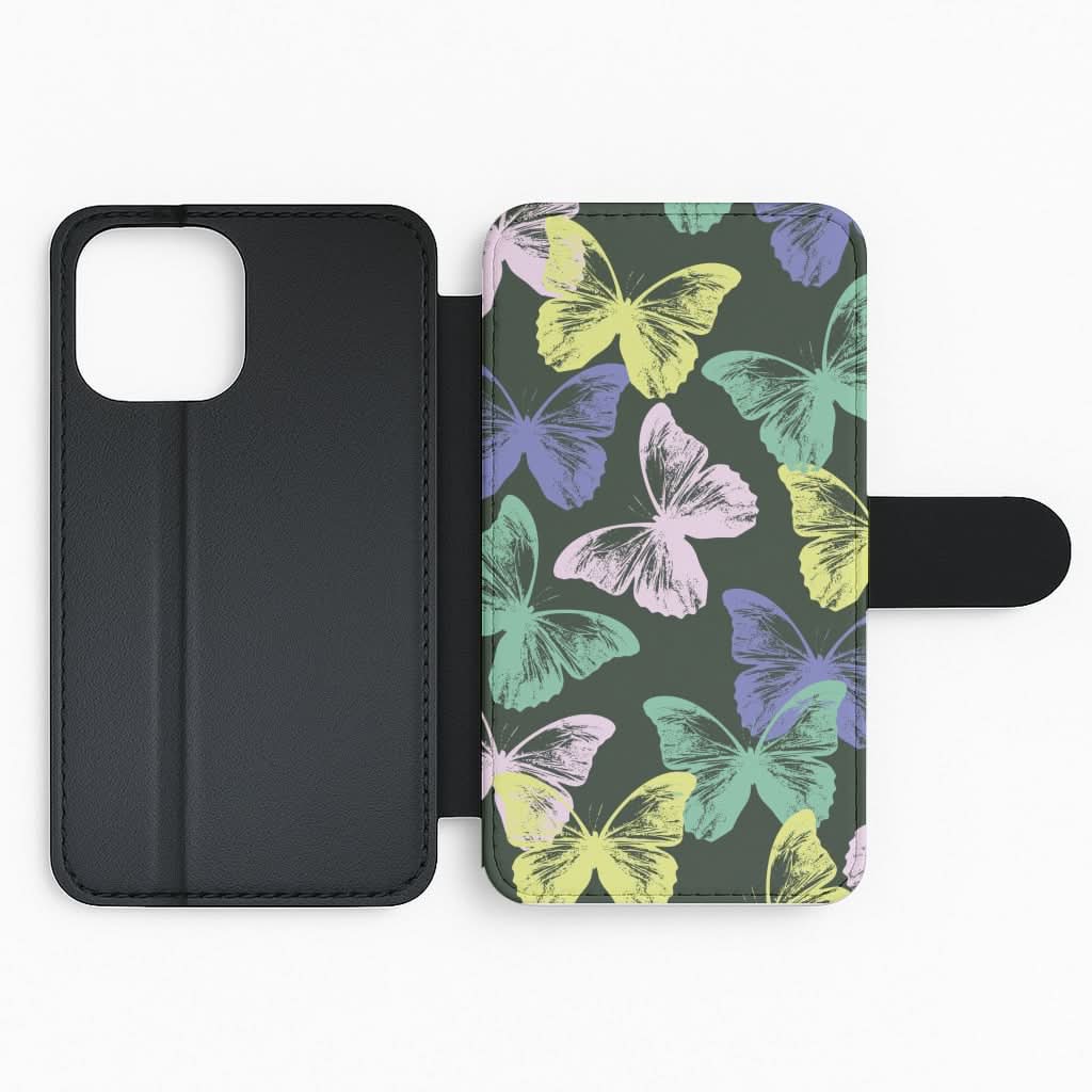 Colourful Butterfly Stamps Pattern Flip Phone Case