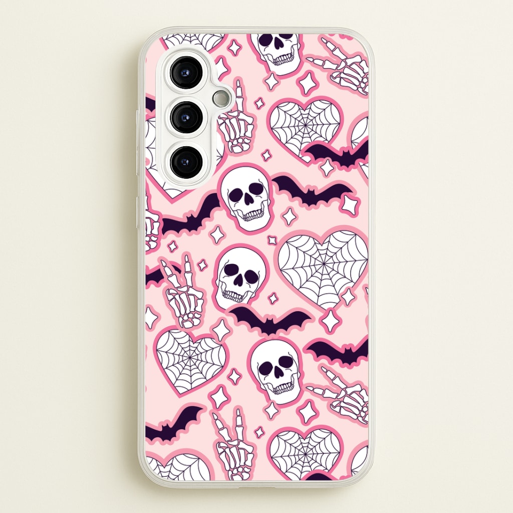 Cute Halloween Stickers Pattern Galaxy A54 Case