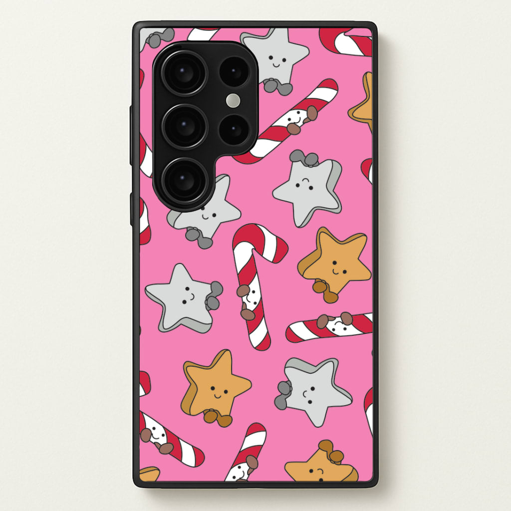 Pink Christmas Plushies Pattern Galaxy S24 Ultra Case