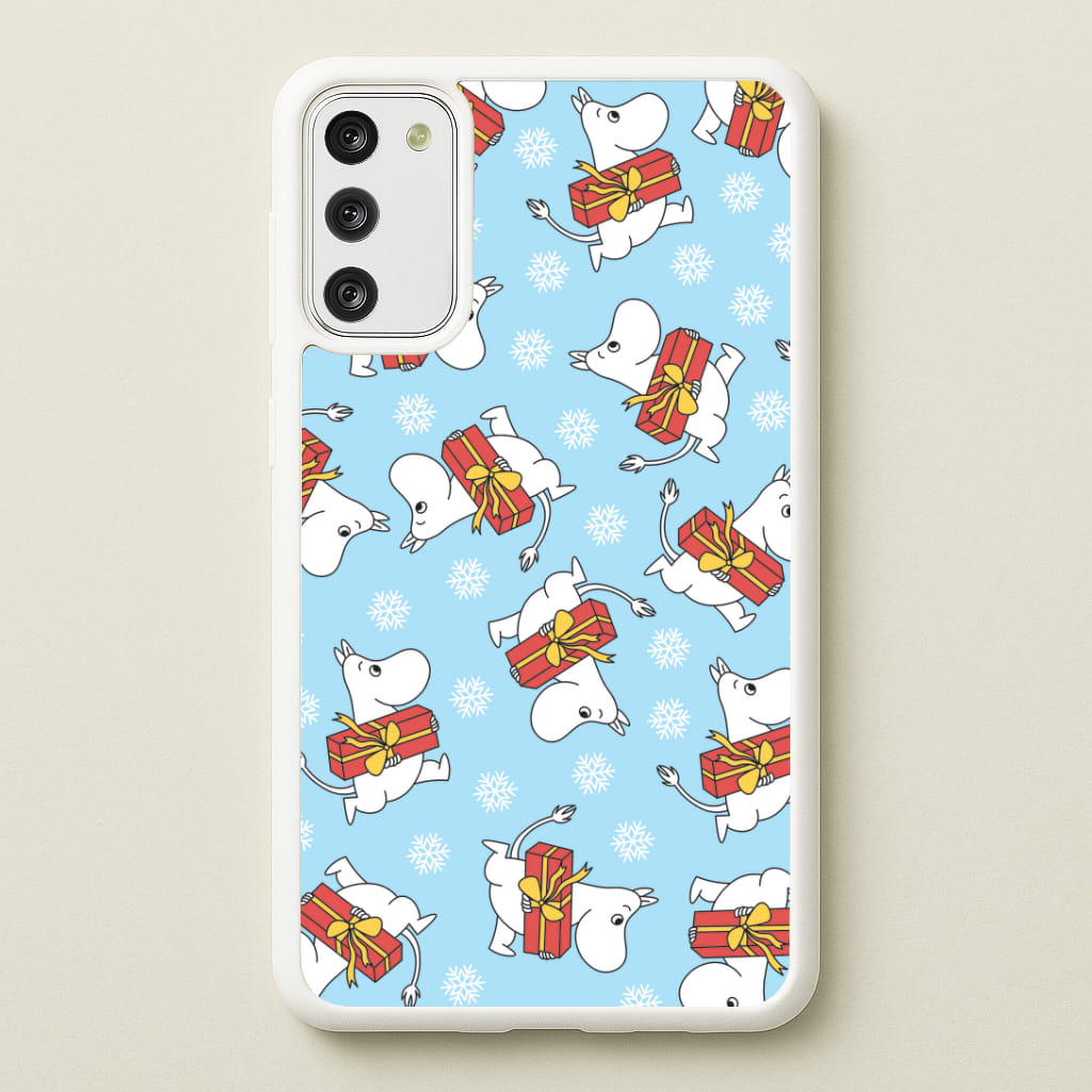 Present And Snowflakes Moom Pattern Galaxy A41 Case