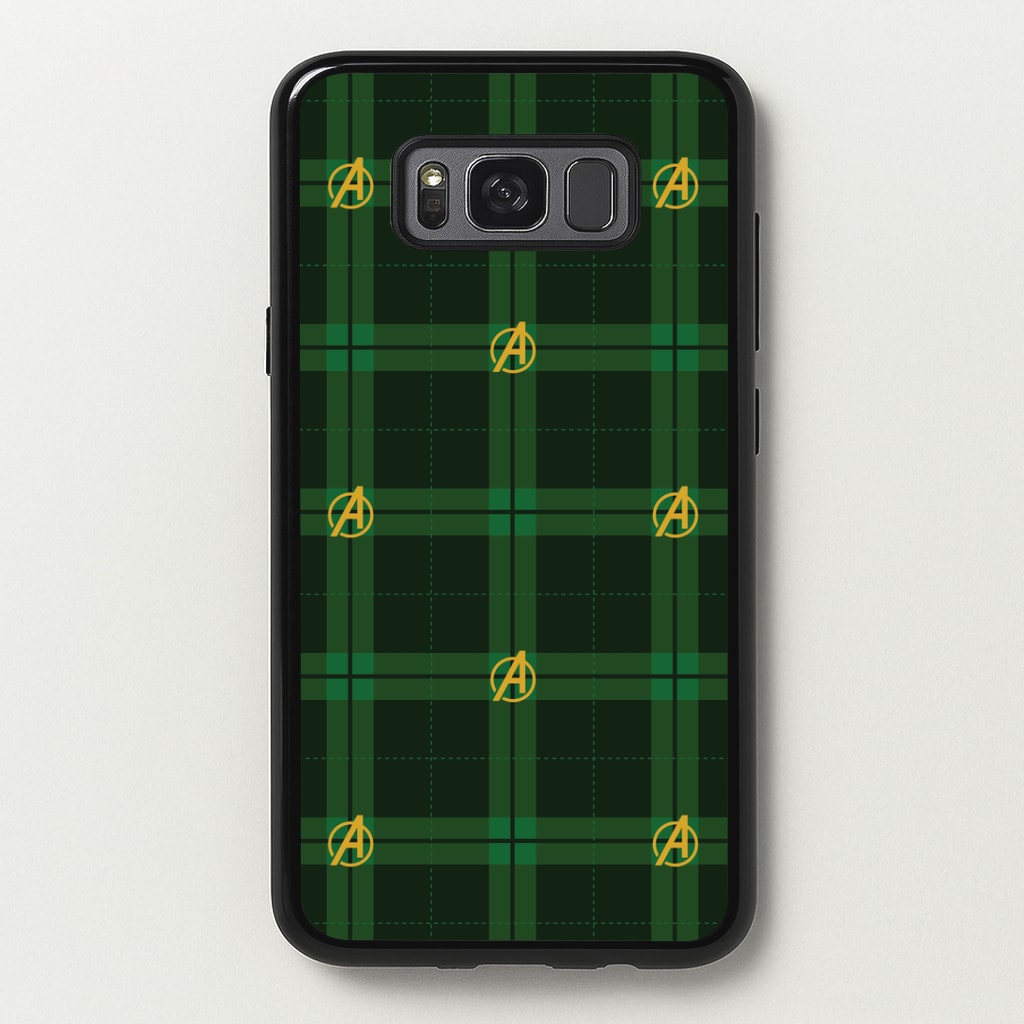 Superhero Team Green Tartan Pattern Galaxy S8 Plus Case