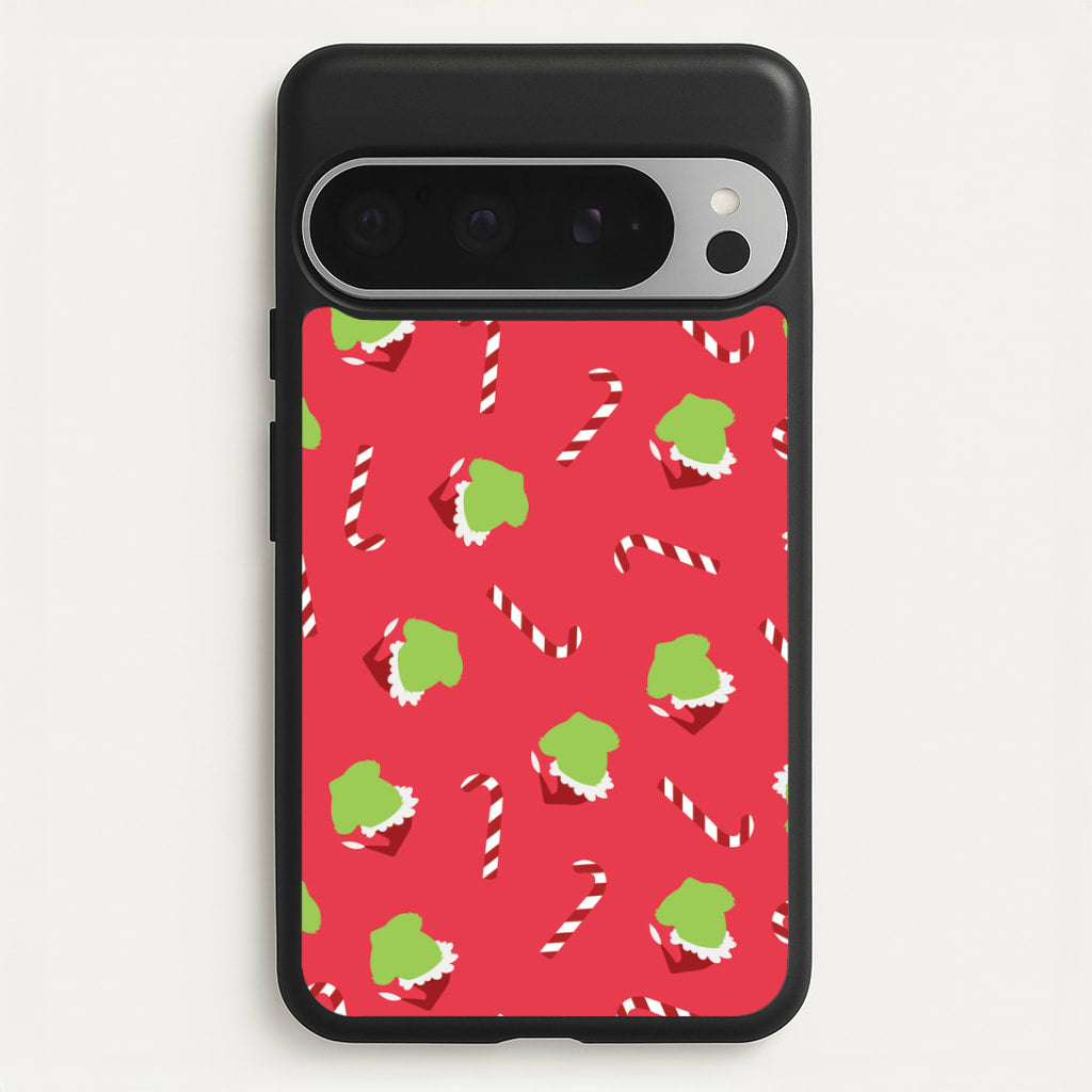 Green Creature And Candy Canes Pattern Google Pixel 9 Pro XL Case