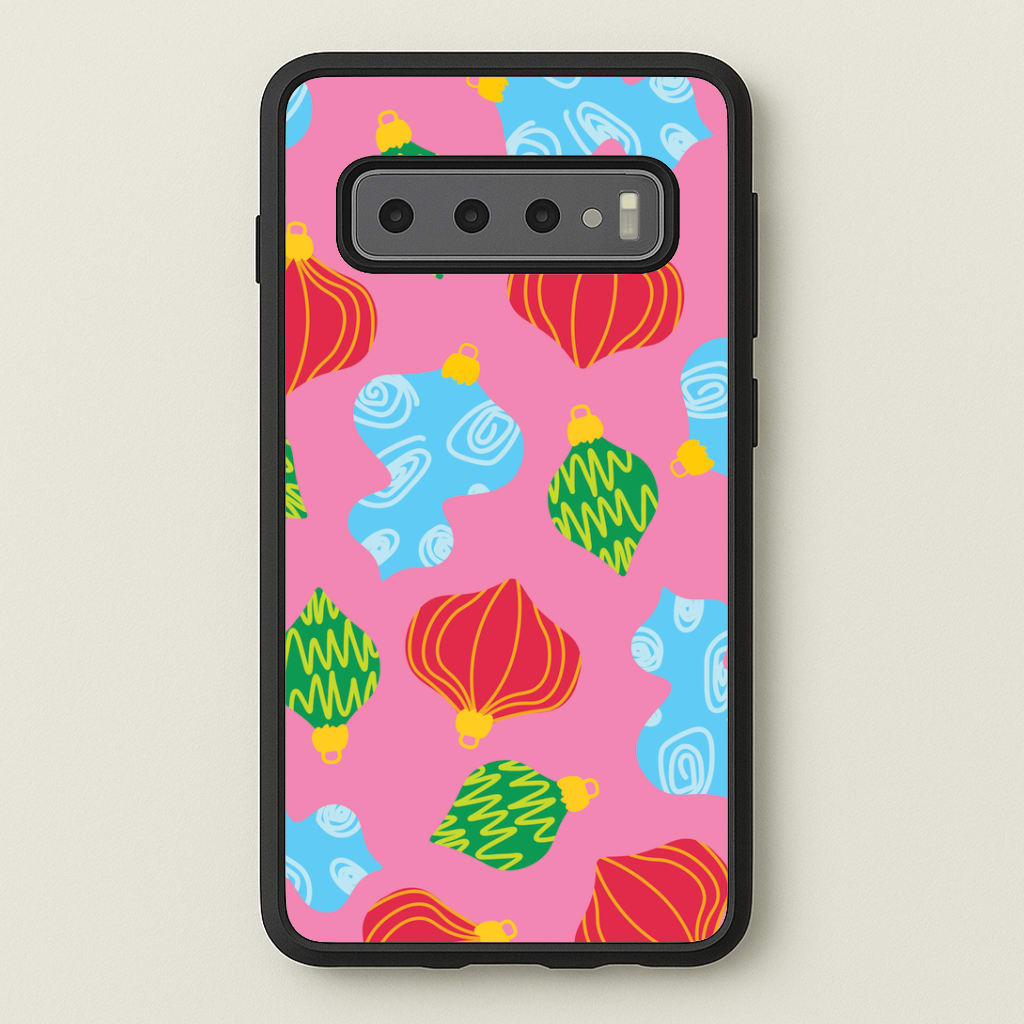 Abstract Christmas Baubles Pattern Galaxy S10 Plus Case