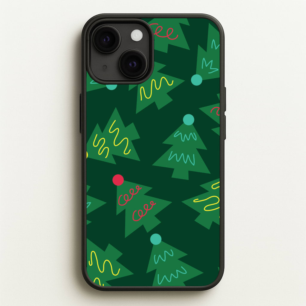 Abstract Christmas Trees Pattern iPhone 13 Mini Case