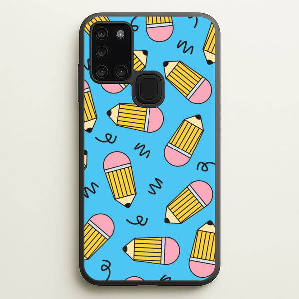 Pencils And Scribbles Pattern Galaxy A21s Case