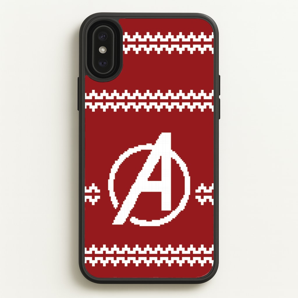 Superhero Team Red Christmas Jumper iPhone XS Max Case