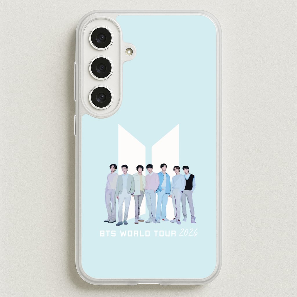 K-Pop Band Tour Pastel Blue Galaxy S25FE Case