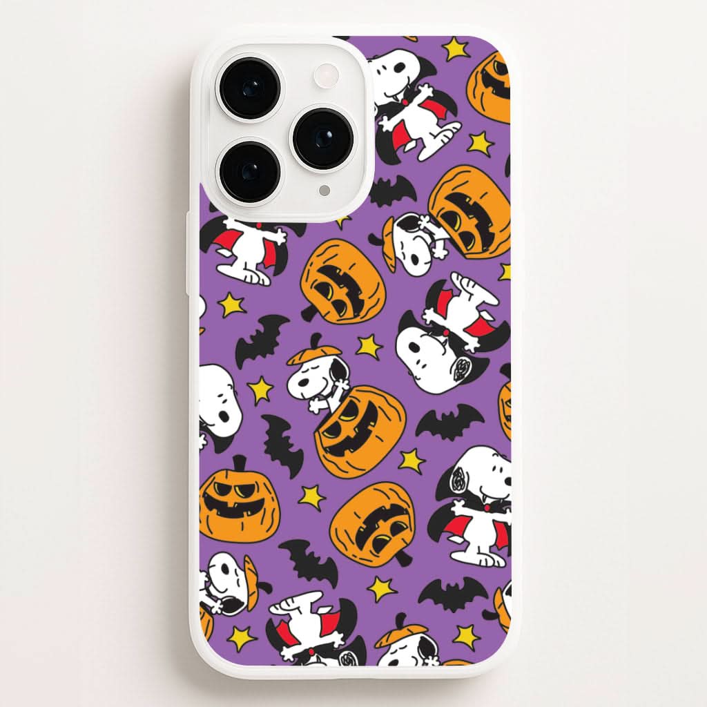 Cartoon Beagle Halloween Pattern Phone Case for Apple iPhone, Samsung Galaxy, Huawei and Google Pixel
