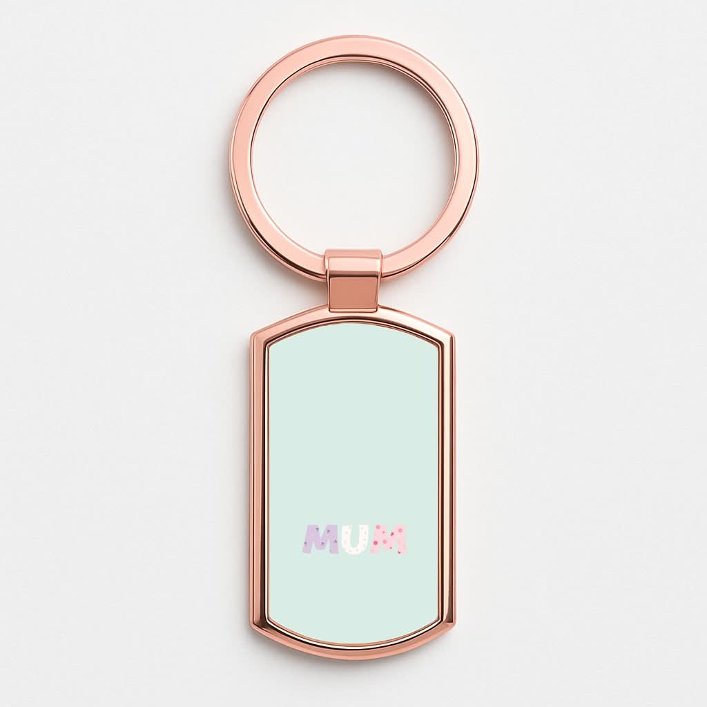 Mum Patchwork Rose Gold Keyring