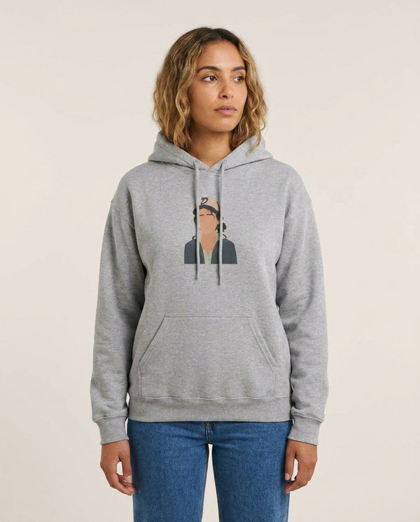 Clementine - TWD Hoodie — Grey Front, worn