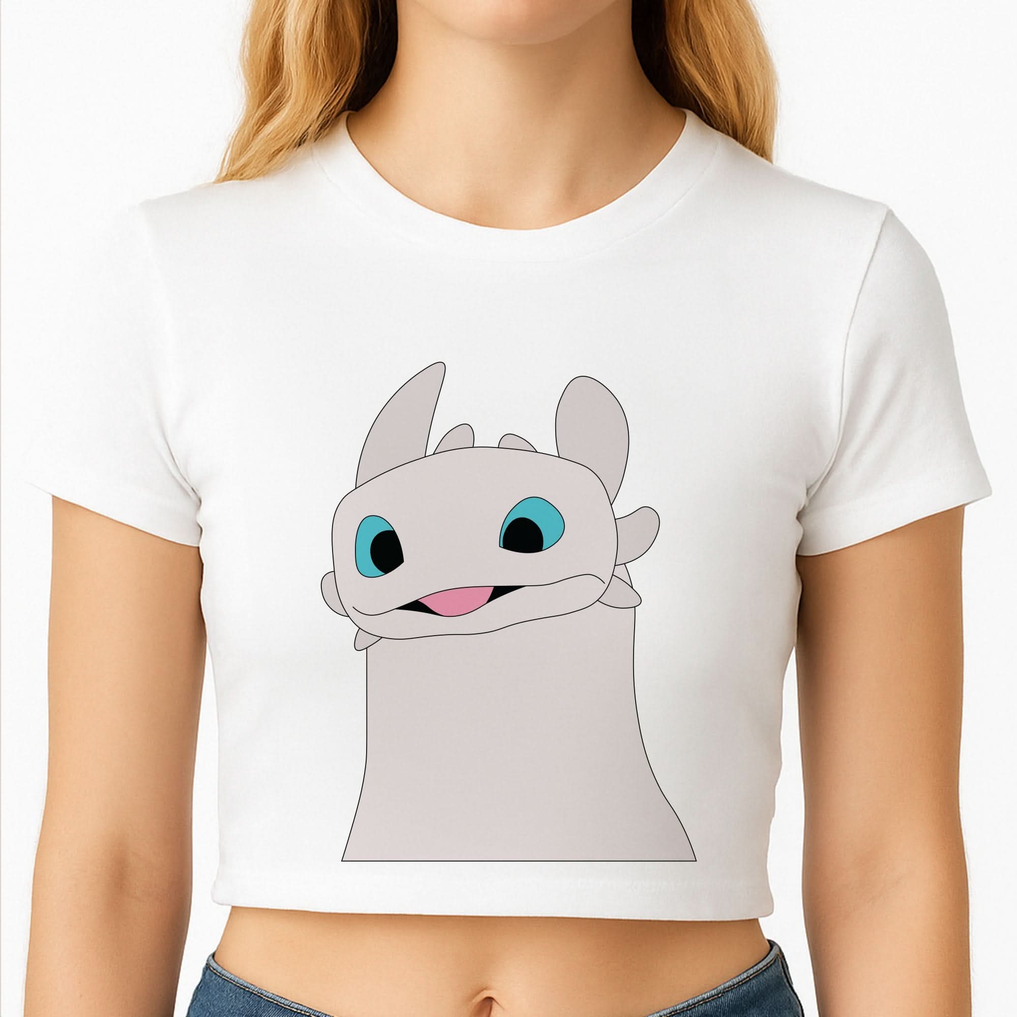 White Fury Dragon Crop Top