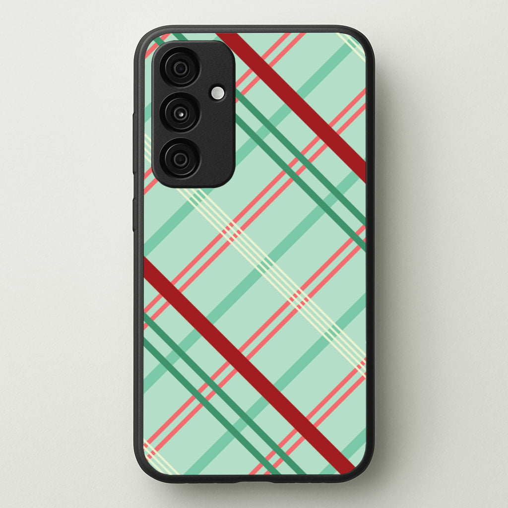 Pastel Tartan Christmas Pattern Galaxy A55 Case
