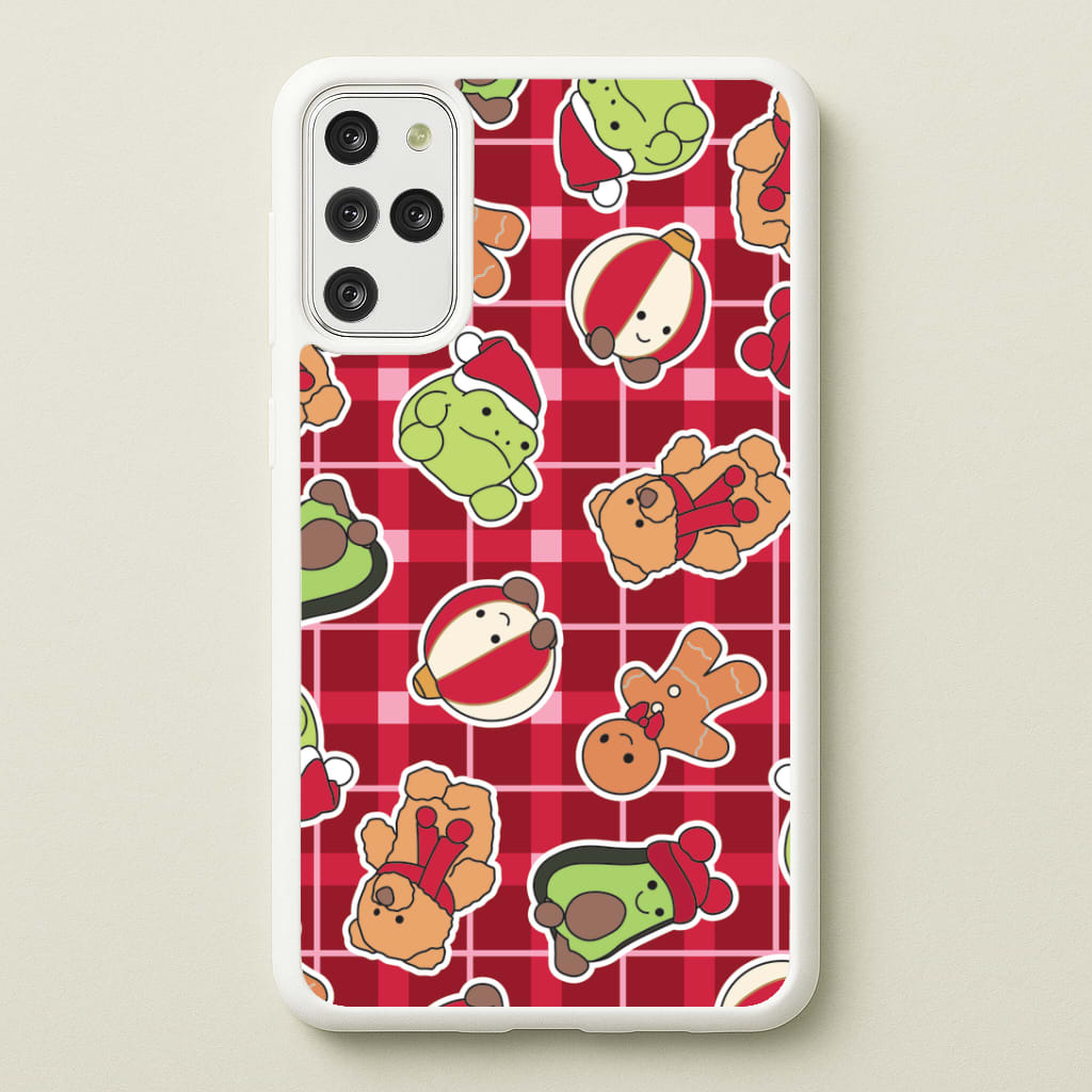 Christmas Plushies Tartan Pattern Galaxy S20 Plus Case