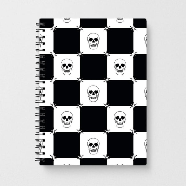 Checkered Skulls Pattern Notebook