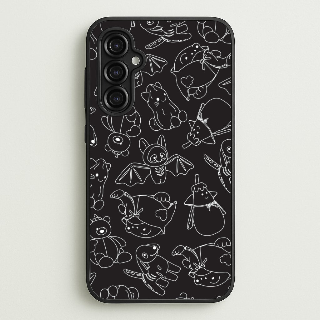 Halloween Plushies Pattern II - Halloween Galaxy A14 Case