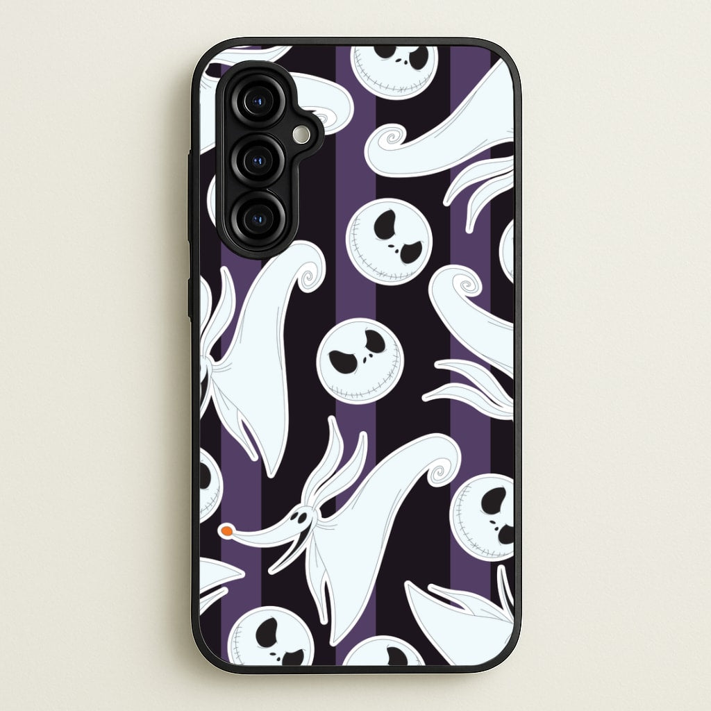 Skeleton Dog And Face Pattern Galaxy A54 Case